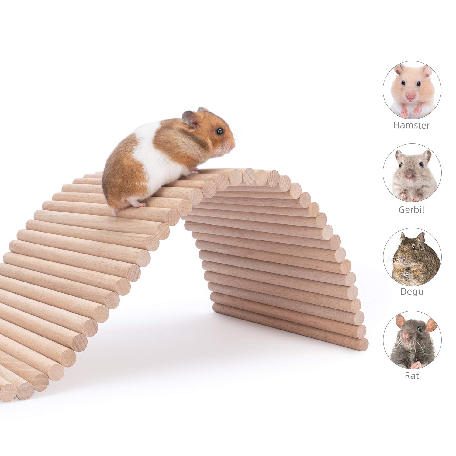 Niteangel Hamster Kletterleiter Holz Hängebrücke für Meerschweinchen Ratten Igel Rennmäuse Maus Zuckergleiter und andere Kleintiere (groß)