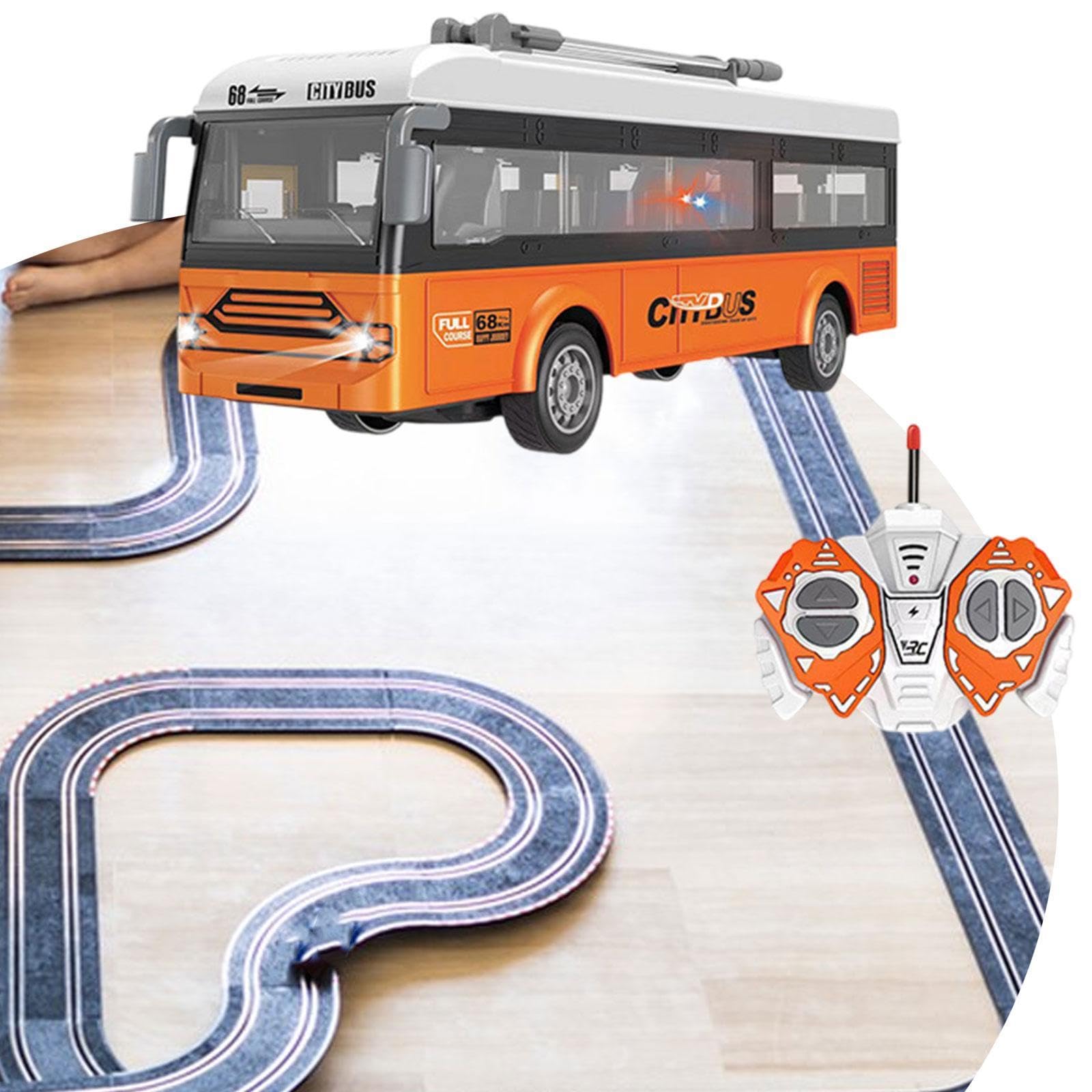kowaku Autobús eléctrico a Control Remoto para niños, autobús Urbano a Control Remoto, simulación 1:30, Regalos con Luces realistas, Modelo de Juguete, Autobús Urbano Naranja