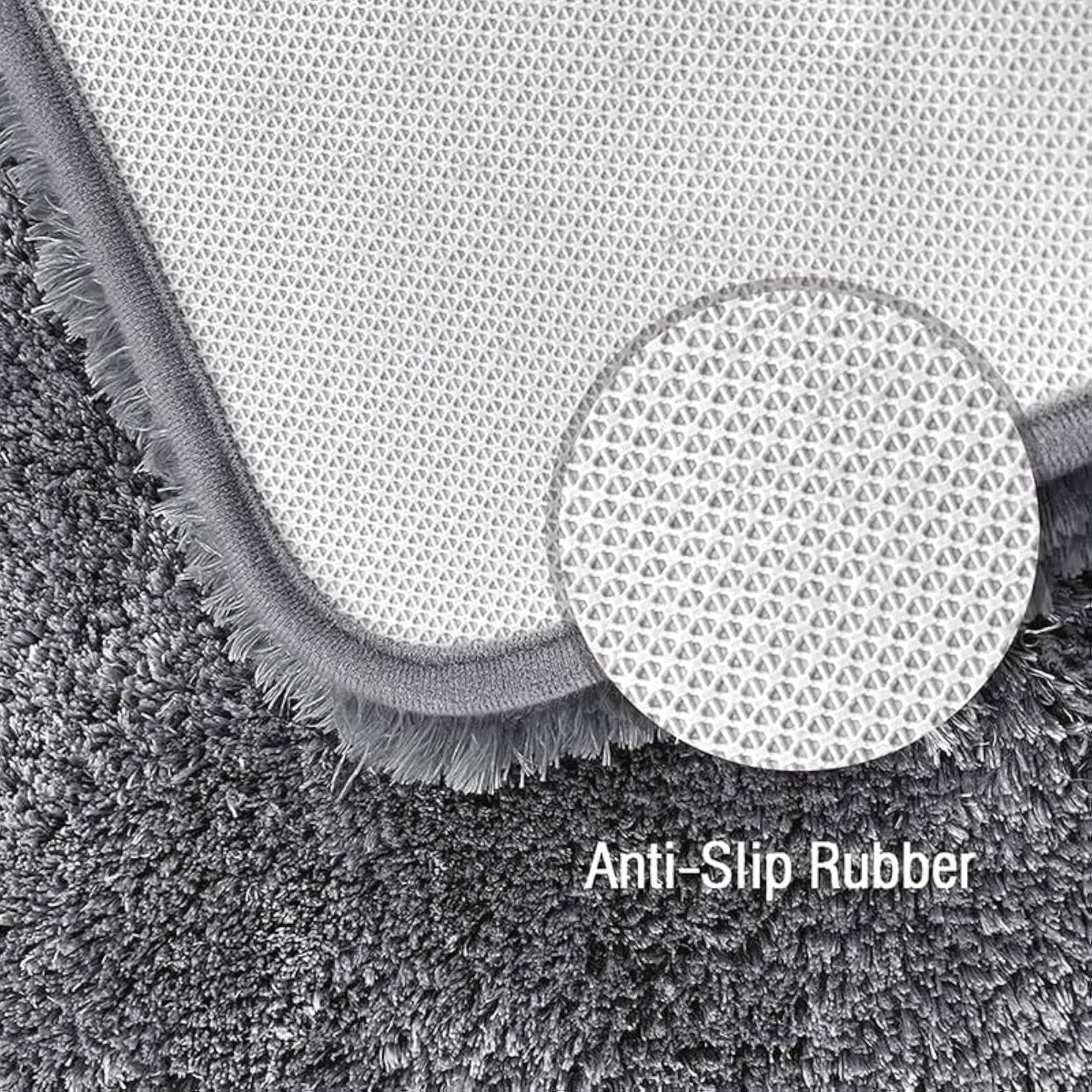 Microfiber Striped Anti Skid Bathmat, Rectangular