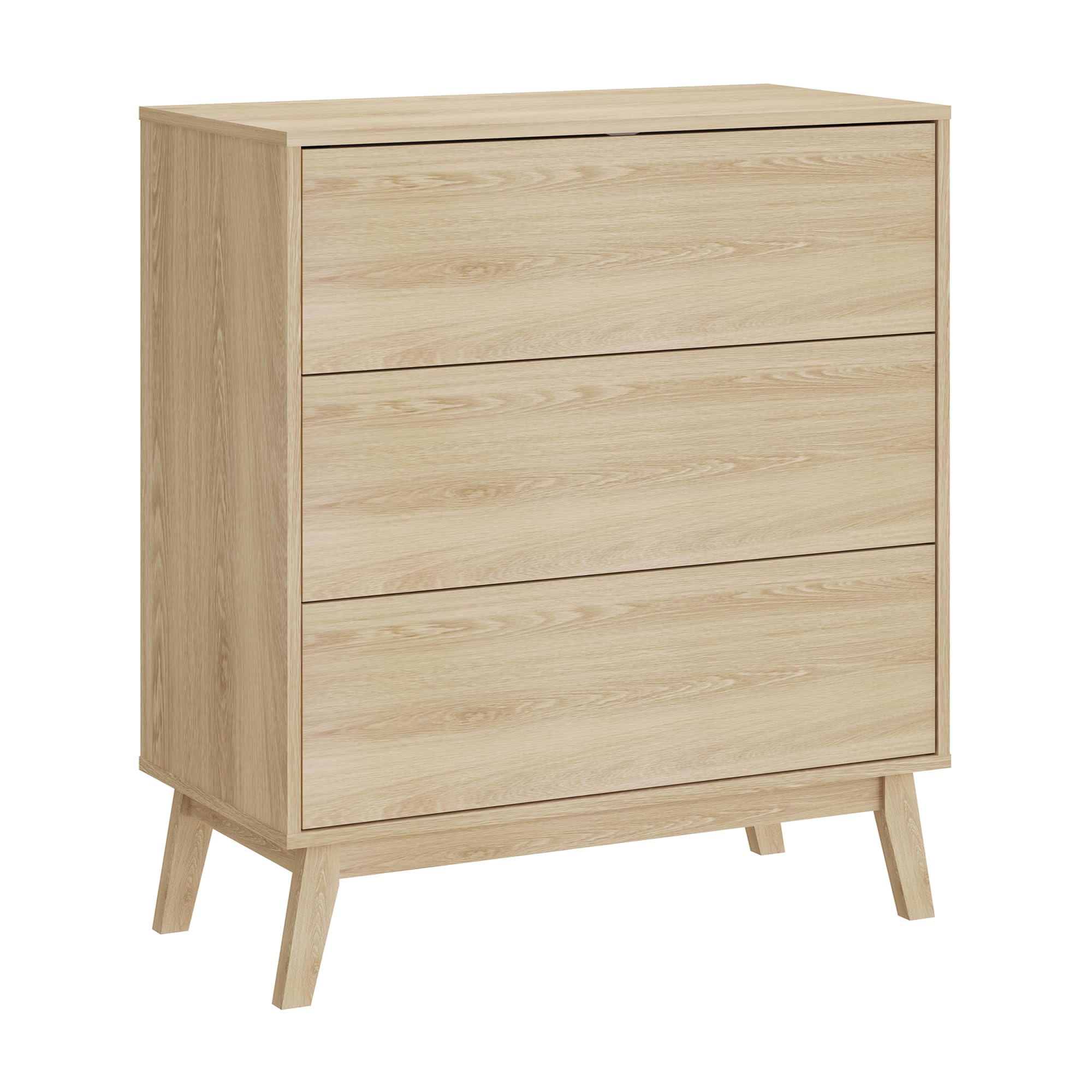 [en.casa] Kommode mit Schubladen Aastmabospoo Schubladenschrank Schlafzimmer Kommodenschrank groß Schrank Sideboard Beistellschrank 90 x 80 x 40 cm Eicheoptik hell
