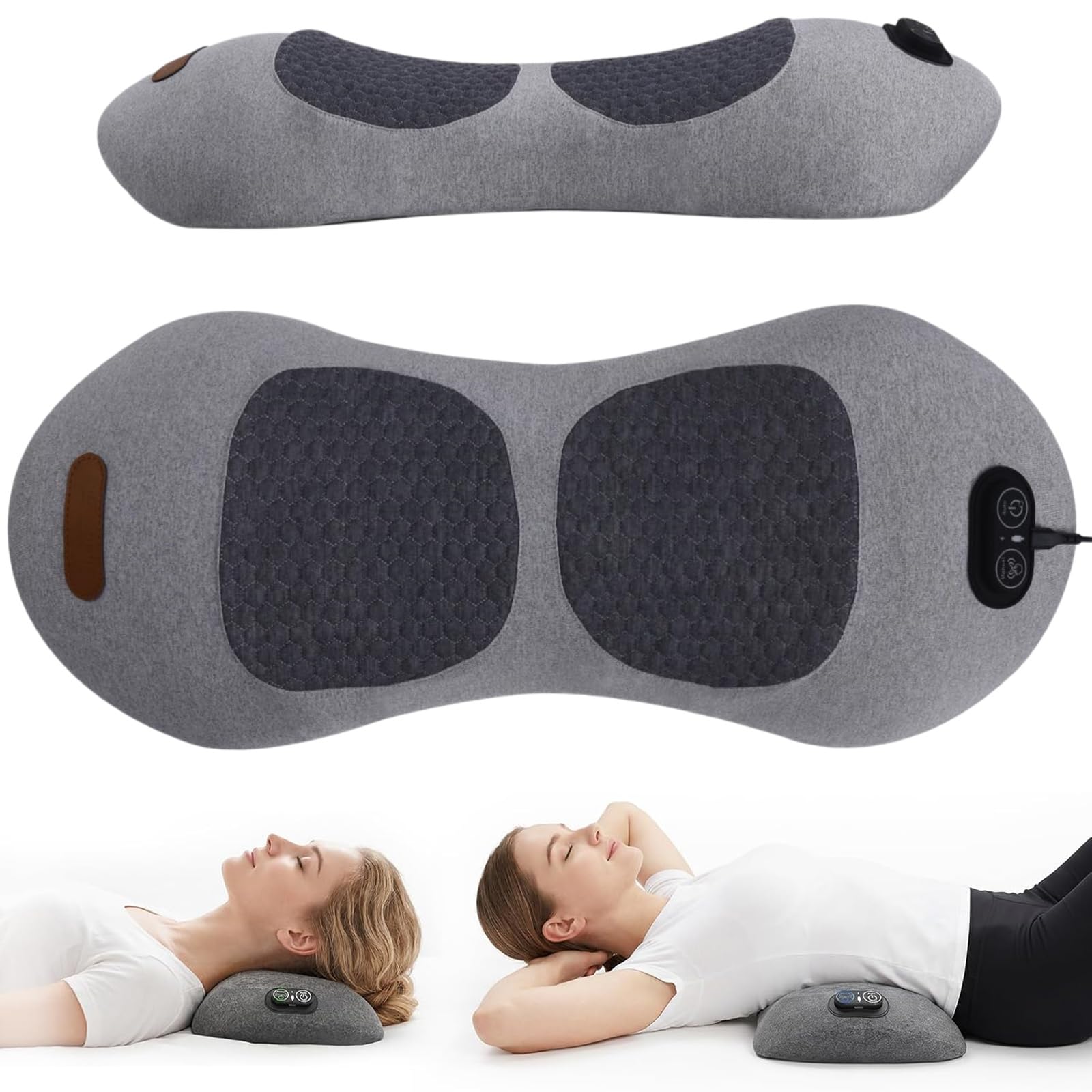 Tepora Tricalma Lombare Elettrico, 3 in 1 Massaggiatore Schiena (Grigio)