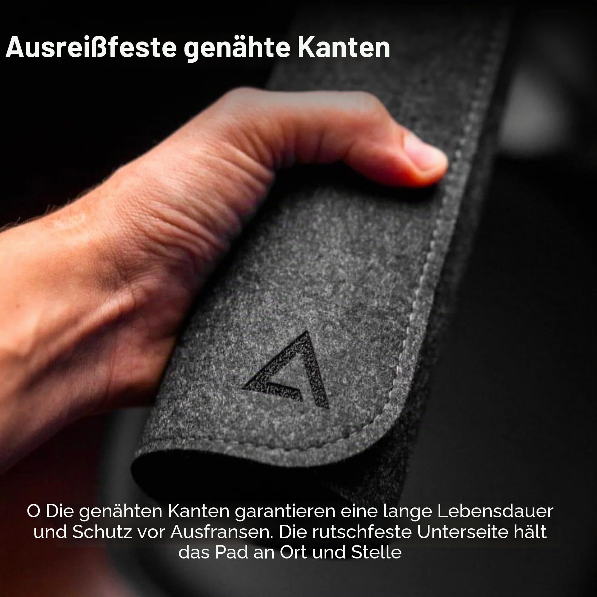 DELTAHUB - Filz Schreibtisch Schutzunterlage, Anti-Fransen & Anti-Rutsch, Schreibtischunterlage aus Filz, Langlebig, Schlankes Design, ideal für PC, Mac, Laptop (Grau - (45x80cm), L)