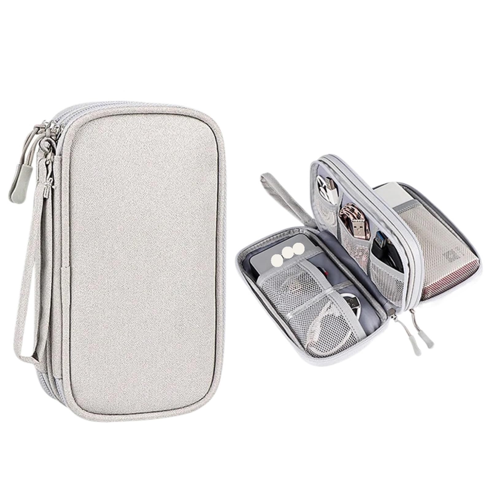 Bolsa organizadora de Accesorios electrónicos, Bolsa de Almacenamiento Digital portátil, Bolsa Cable Viaje, Cargador Datos, Accesorio Organizador USB, 2 uds(Color 3)