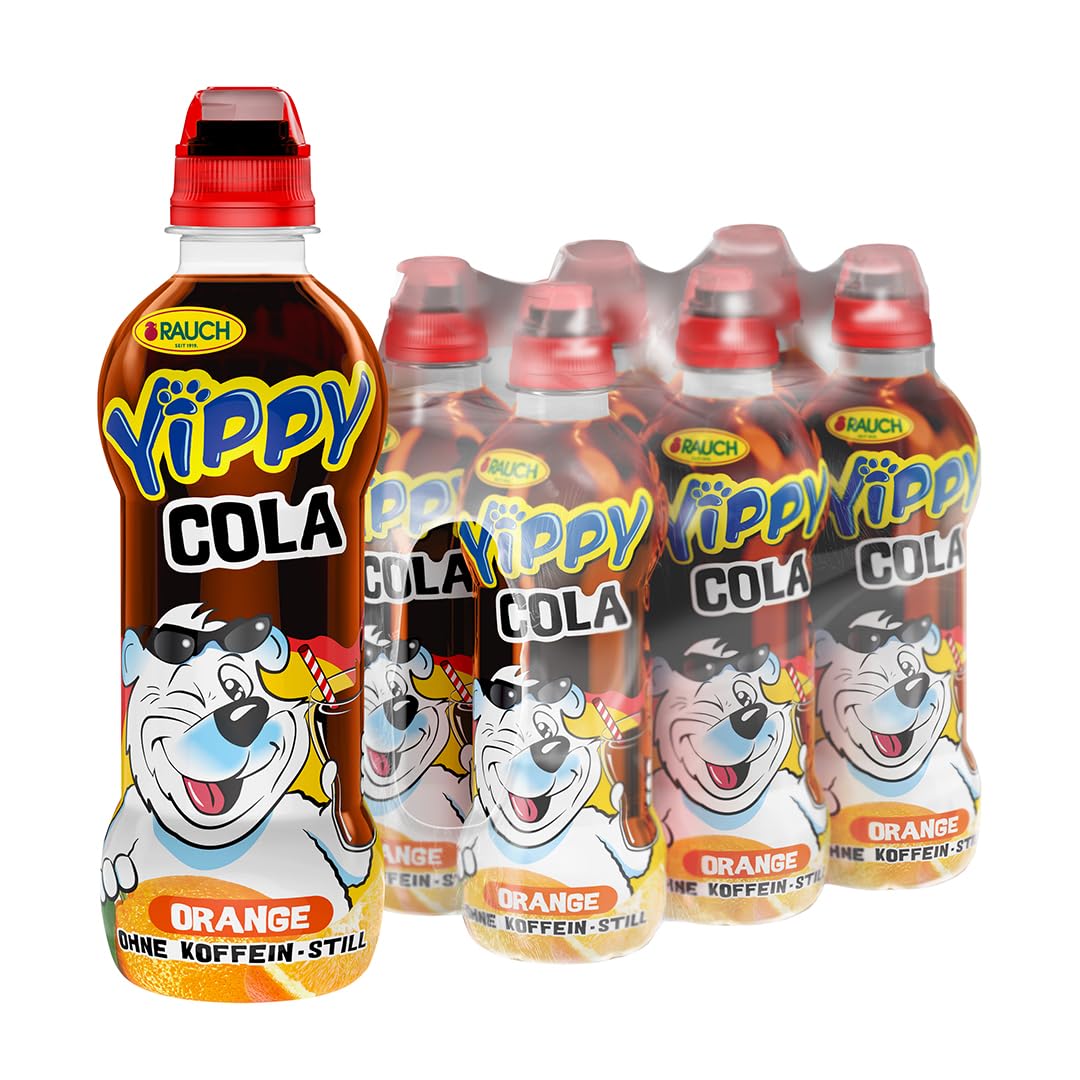 Yippy Orange Cola | still und ohne Koffein | mit 5% Fruchtgehalt | 6x 330ml PET Flasche