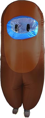 Brown Amongst Us Sus Imposter Killer - Disfraz de astronauta inflable para niños