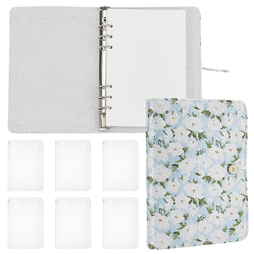 Classeur A5 rechargeable WEBEEDY brodé main | Carnet de note lin luxe chic