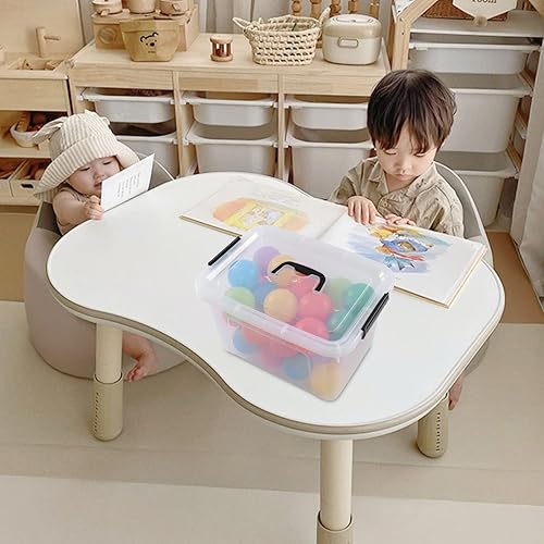 Miniatura 7 de Contenedor de almacenamiento de plástico de 12 cuartos de galón con tapa, caja de cierre transparente, 6 paquetes