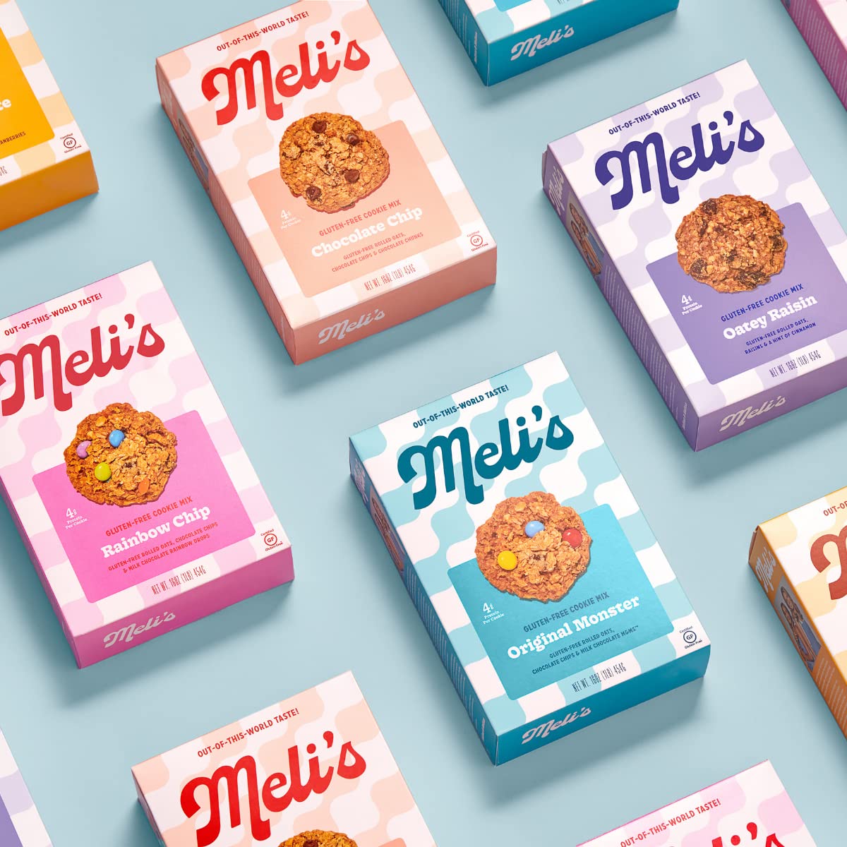 Meli’s Choco-Lot Gluten Free Cookie Mix, High Protein Baking Mix with Natural & Milk Chocolate Chips, Chocolate Chunks & Rolled Oats, Easy Bake Oven Mixes for Sweet Treats, 16oz Box,3-Pack