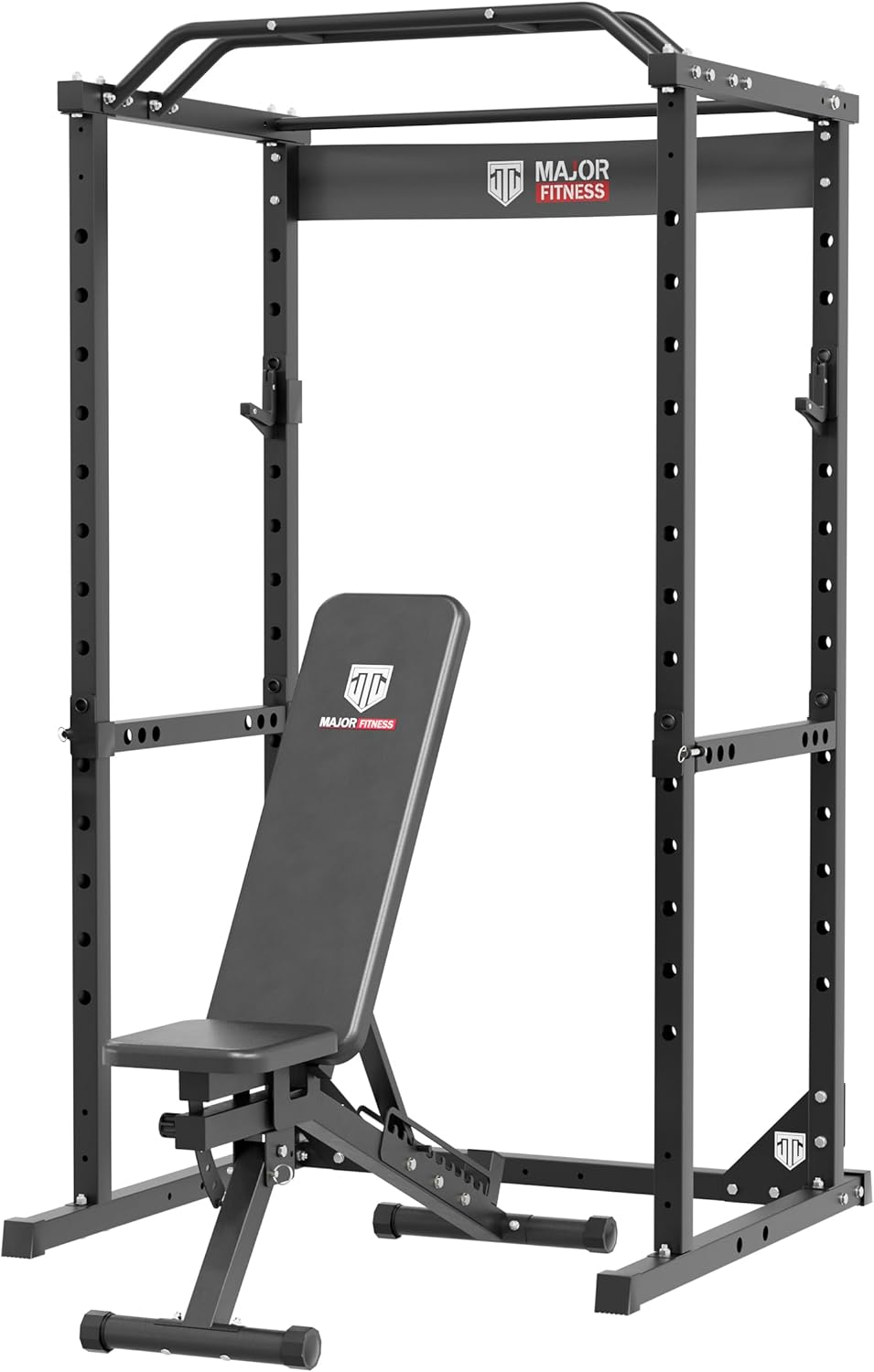 MAJOR LUTIE Power Cage, PLM05 1200lbs Capacity Power Rack with LAT Pull Down and Landmine Attachment for Home Gym, Weight Cage with T Bar Dip Bar J-Hook