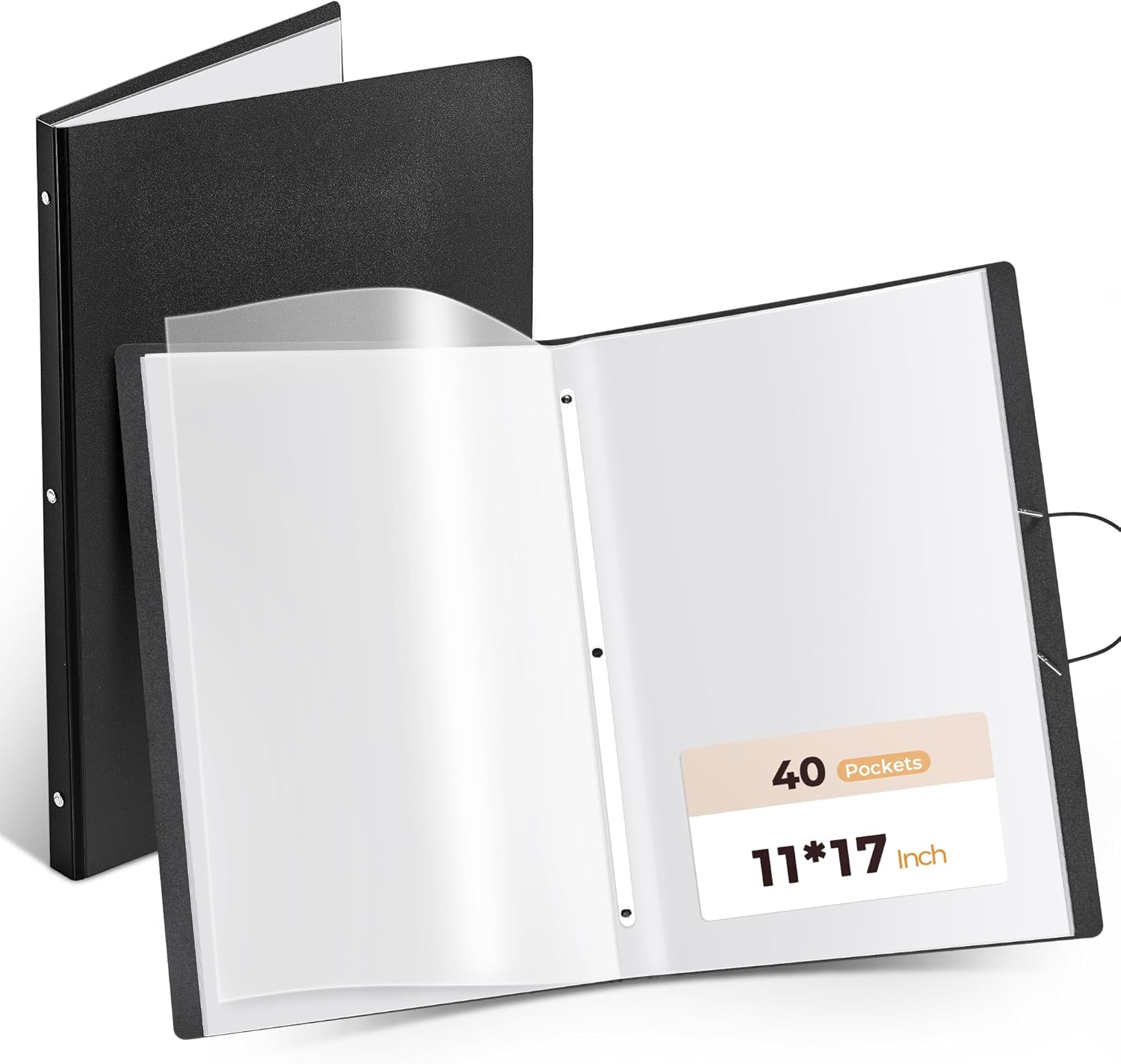 Portfolio Binder 11″x17″,40 Pockets Art Folder with Clear View Pages, 80 Sheets Presentation Binder for Artists and Students (Black) Portfolio Binder 11″x17″,40 Pockets Art Folder with Clear View Pages, 80 Sheets Presentation Binder for Artists and Students (Black)