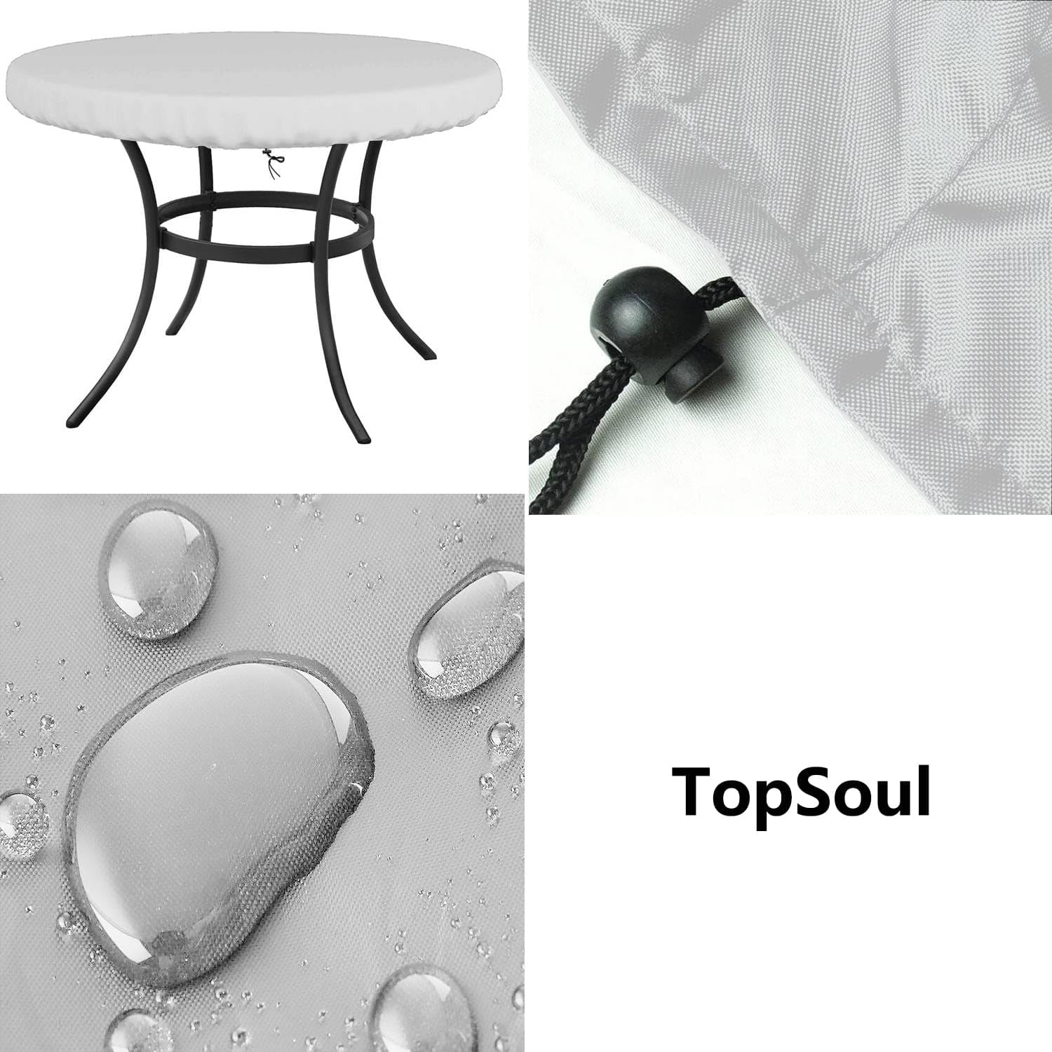 Housse de Table Ronde Extérieur Imperméable Anti-UV 160x10cm