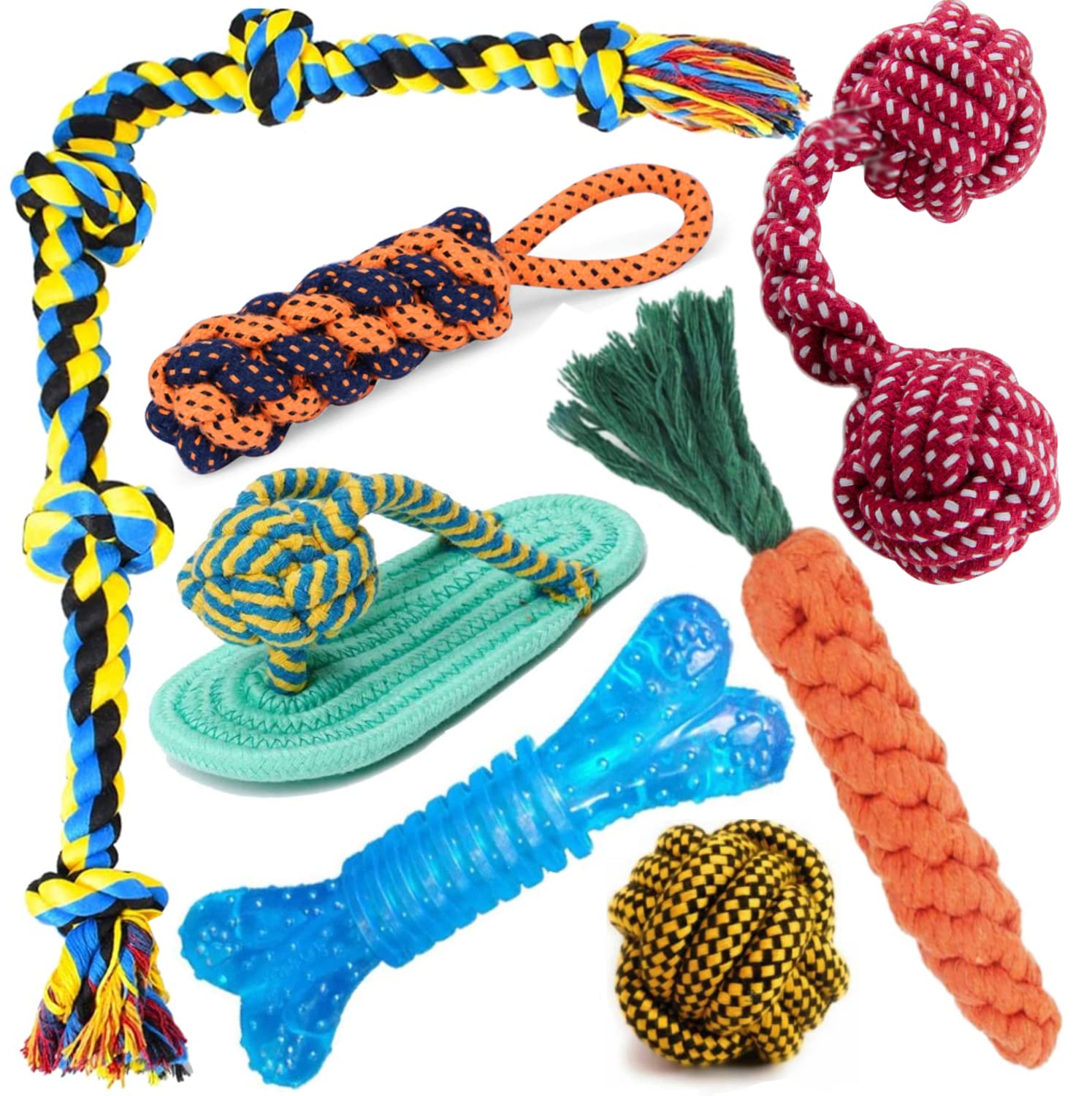 See full amazon price history chart for YouHaveDeal Dog Chew Toys for Aggressive Chewers, Durable Rope Toys Pack for Medium Large Dogs Chew Toys Cotton, Ball, Rubber Bone Toy, Training Aid for Dog - Pack of 7 (Color May Vary) YouHaveDeal Dog Chew Toys for Aggressive Chewers, Durable Rope Toys Pack for Medium Large Dogs Chew Toys Cotton, Ball, Rubber Bone Toy, Training Aid for Dog - Pack of 7 (Color May Vary) (B09X4FBTXN) Amazon Price History, Amazon Price Tracker