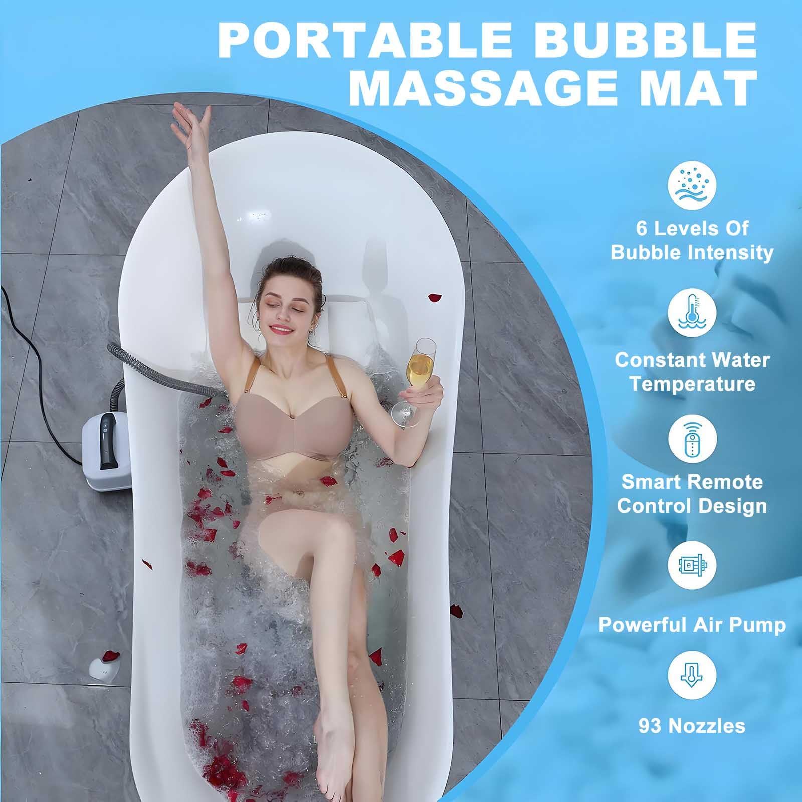 Massaggiatore Portatile Per Bagnoschiuma, Tappetino Da Bagno Con Idromassaggio Migliorato, 6 Modalità Di Massaggio, Con Ventose Antiscivolo, Tappetino Portatile Per Idromassaggio, Adatto Per La Casa