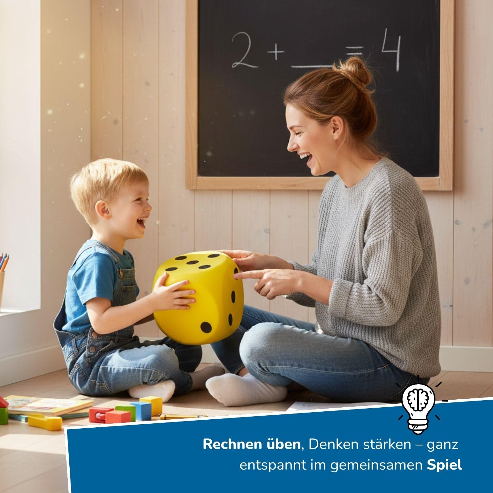 alldoro XXL Schaumstoff-Würfel 12er Set, 15 x 15 cm, große Soft-Spielwürfel | Grün/Gelb/Blau, Spielen & Lernen, 15 x 15 cm, große Soft-Spielwürfel, ideal als Geschenk für Kinder, Für Indoor & Outdoor