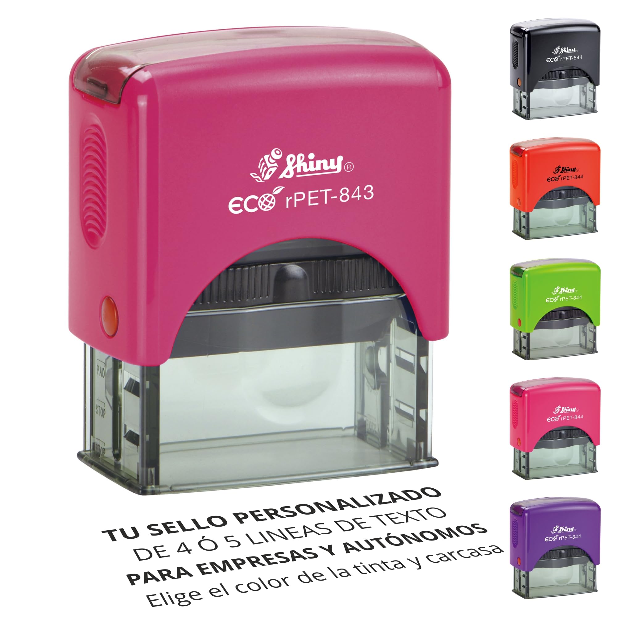 Sello Personalizado 60x20 Mm Pre-entintado - 24 Diseños, Colores Negro/rojo/azul/verde, Firma O Nombre