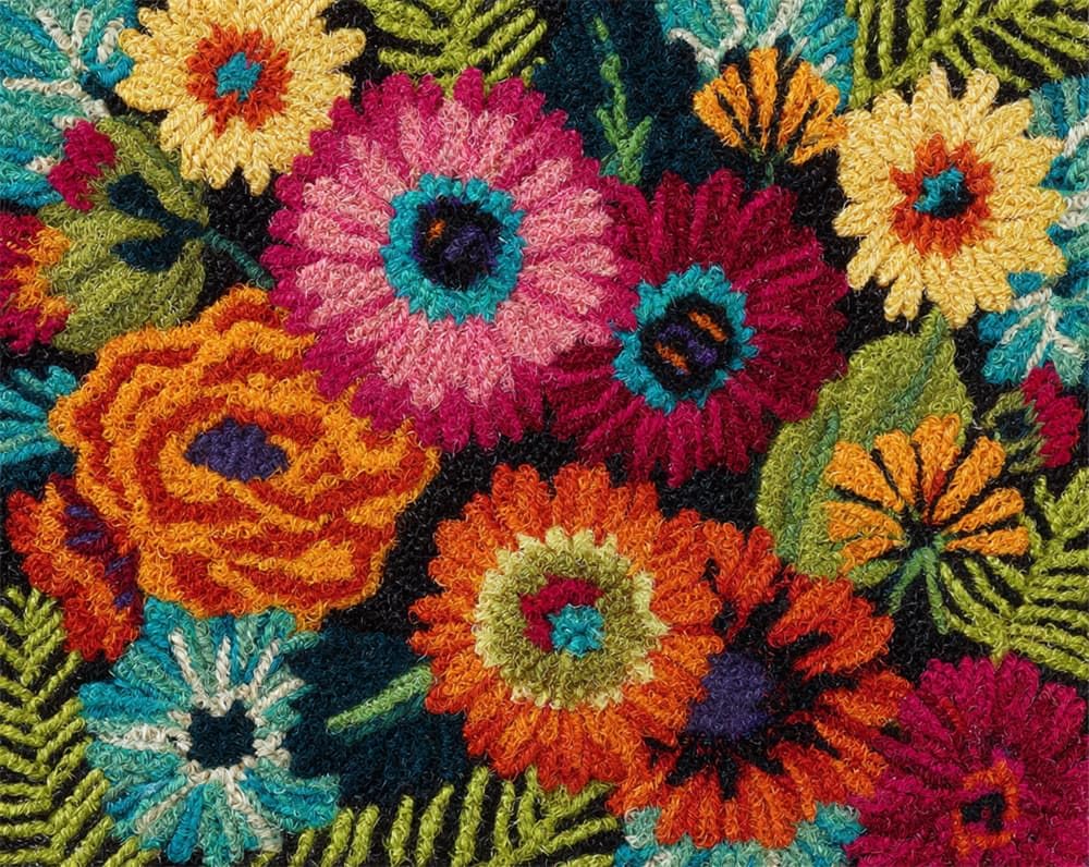 Kitquiver DIY Latch Hook Rug,Fox and Glory Flowers,Crochet Kits Embroidery Kits Home Carpet Rug Making Canvas,Needlework Crafts for Home Decor 15X20In