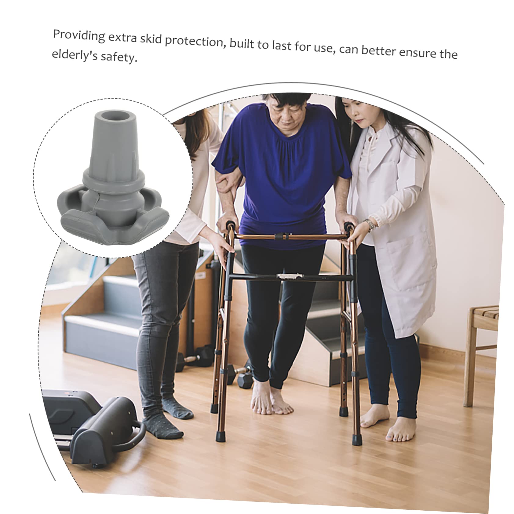 IWOWHERO Climbing Cane Foot Cover Anti-Slip Crutch Replacement Tip Walking Pole Tips Easy to Assemble No Tools Needed