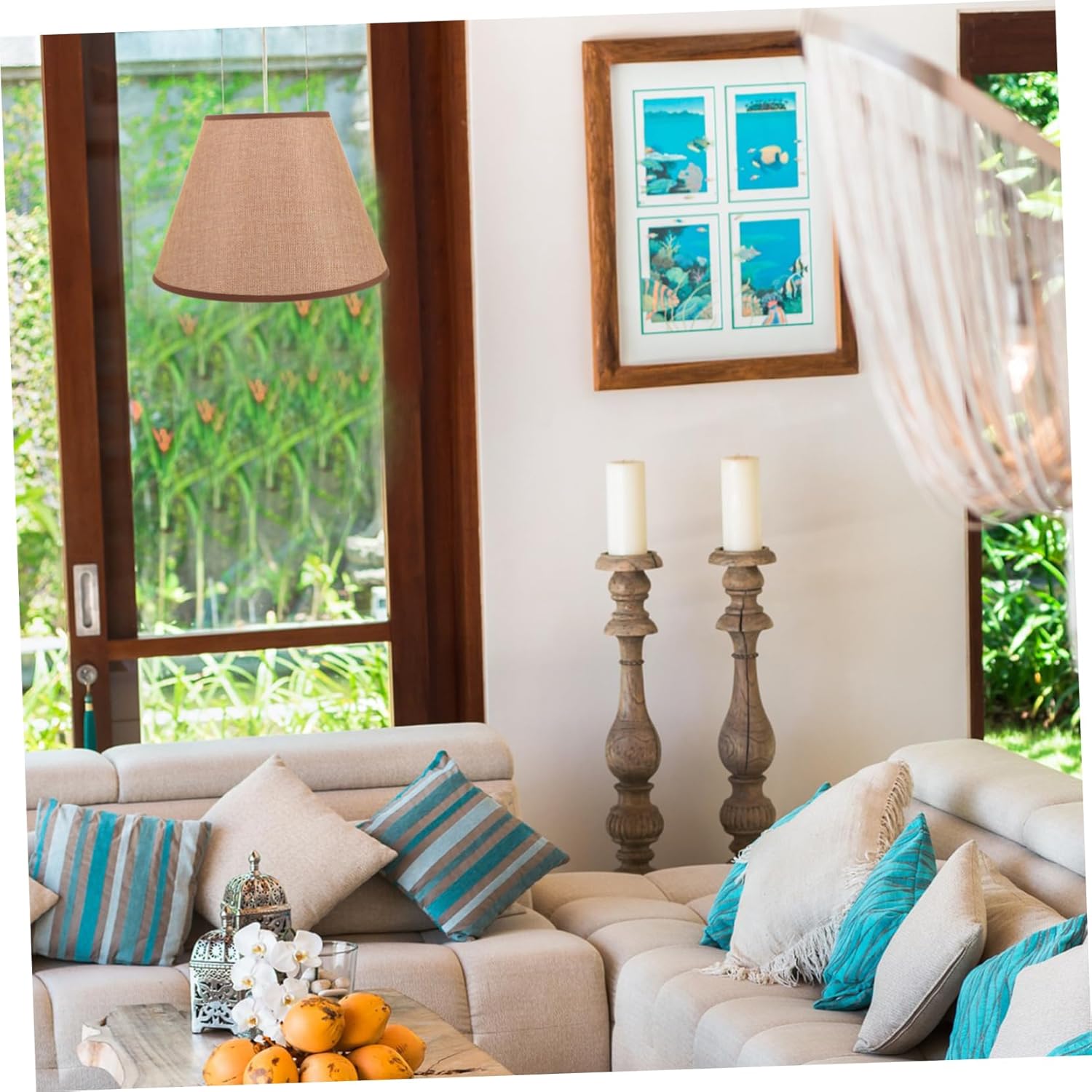 Elegant Retro Lampshade Pendant Lamp Shade for Living Room Decorative Ceiling Light Shade Replacement for Old Chandelier