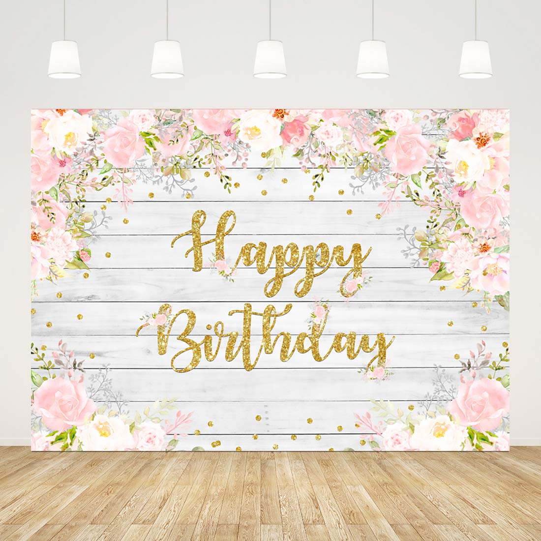 Buy Ticuenicoa 7x5ft Wood Birthday Backdrop for Girl Floral Birthday