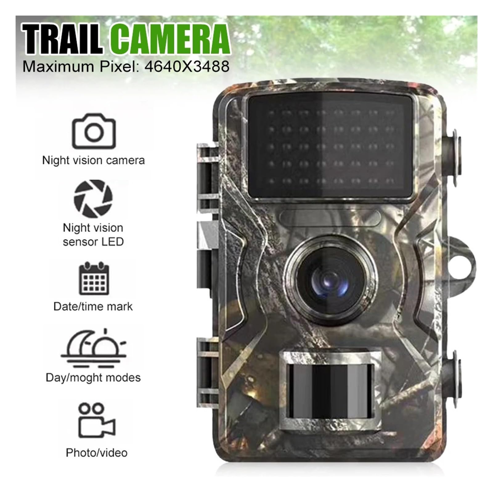 128 GB Kamera Obserwacyjna Myśliwska Dzikiej Przyrody Noktowizor Aktywowana Ruchem Zewnętrzna Leśna Spust Do Obserwacji(Camera With 32GB TF)