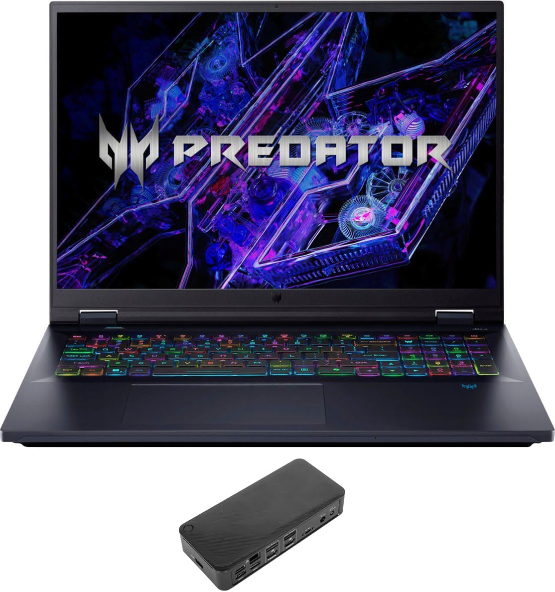 acer Predator Helios 18 Gaming & Entertainment Laptop (Intel i9-14900HX 24-Core, 32GB DDR5 5600MHz RAM, 4TB PCIe SSD, GeForce RTX 4090, 18" 250 Hz Win 11 Home) with USB-C Dock