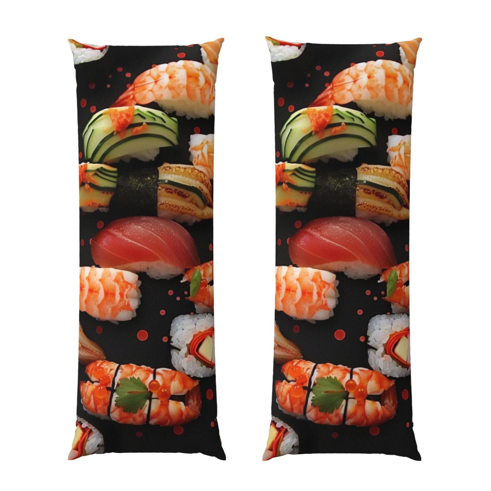 Body Pillow Cover 20x54 Inch, Japanese sushi shrimp Print Long Lumbar Pillow Case with Zipper Long Body Pillowcase Decorative for Bed Sofa Bedroom