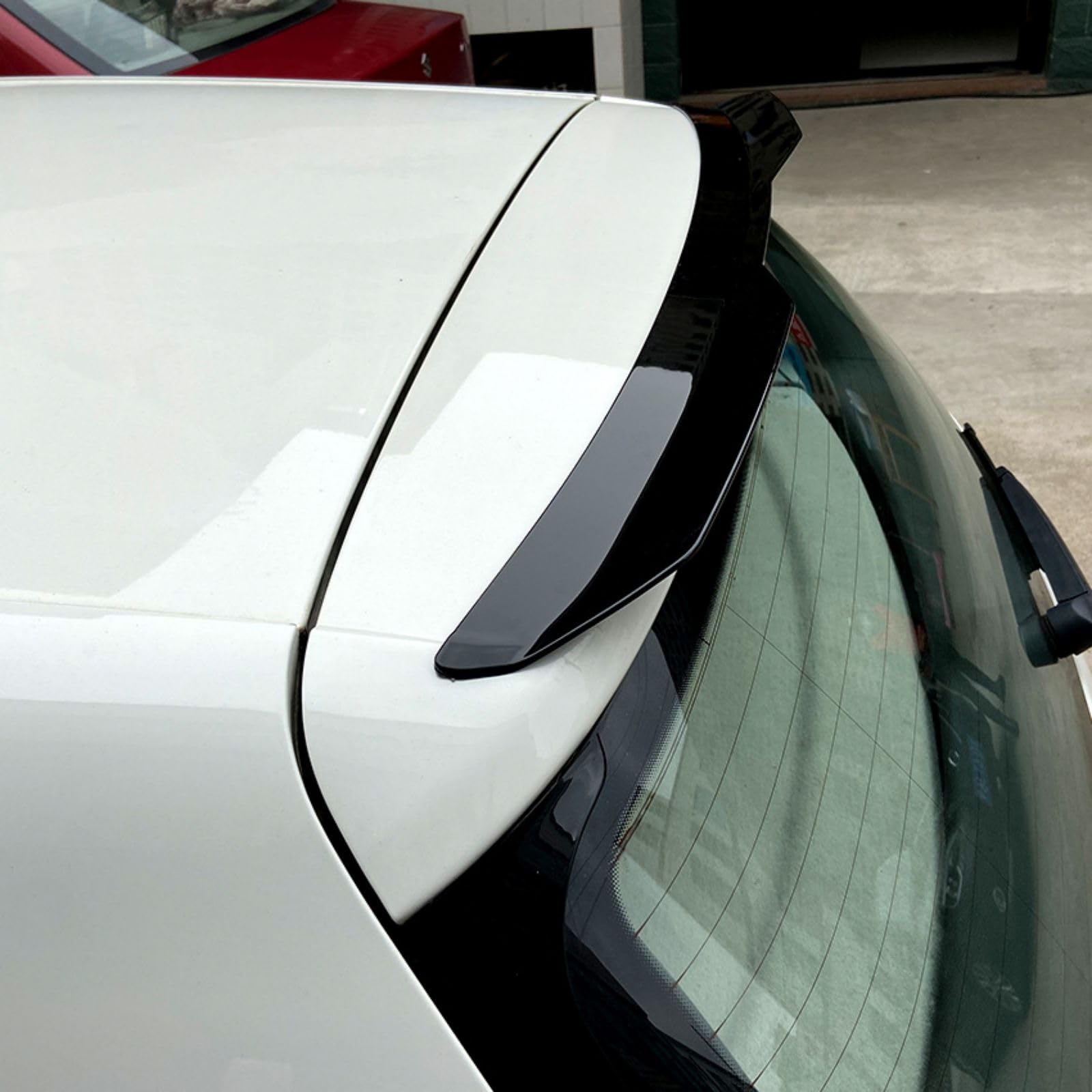 Spoiler für Nissan Micra (K12) 2003 2004 2005 2006 2007 2008 2009 2010, Kofferraum Autodach Heckspoiler Auto Tuning Autoteile Auto Zubehör,Bright Black