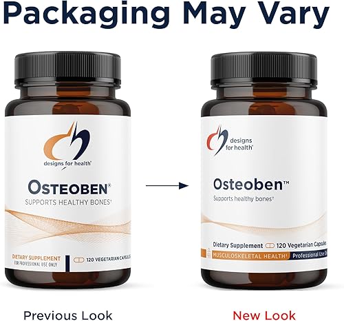 Vista 3 de Designs for Health Fórmula de apoyo óseo, Osteoben con complejo de genisteína sin soja, suplemento de vitaminas óseas sin OMG con vitamina D, K