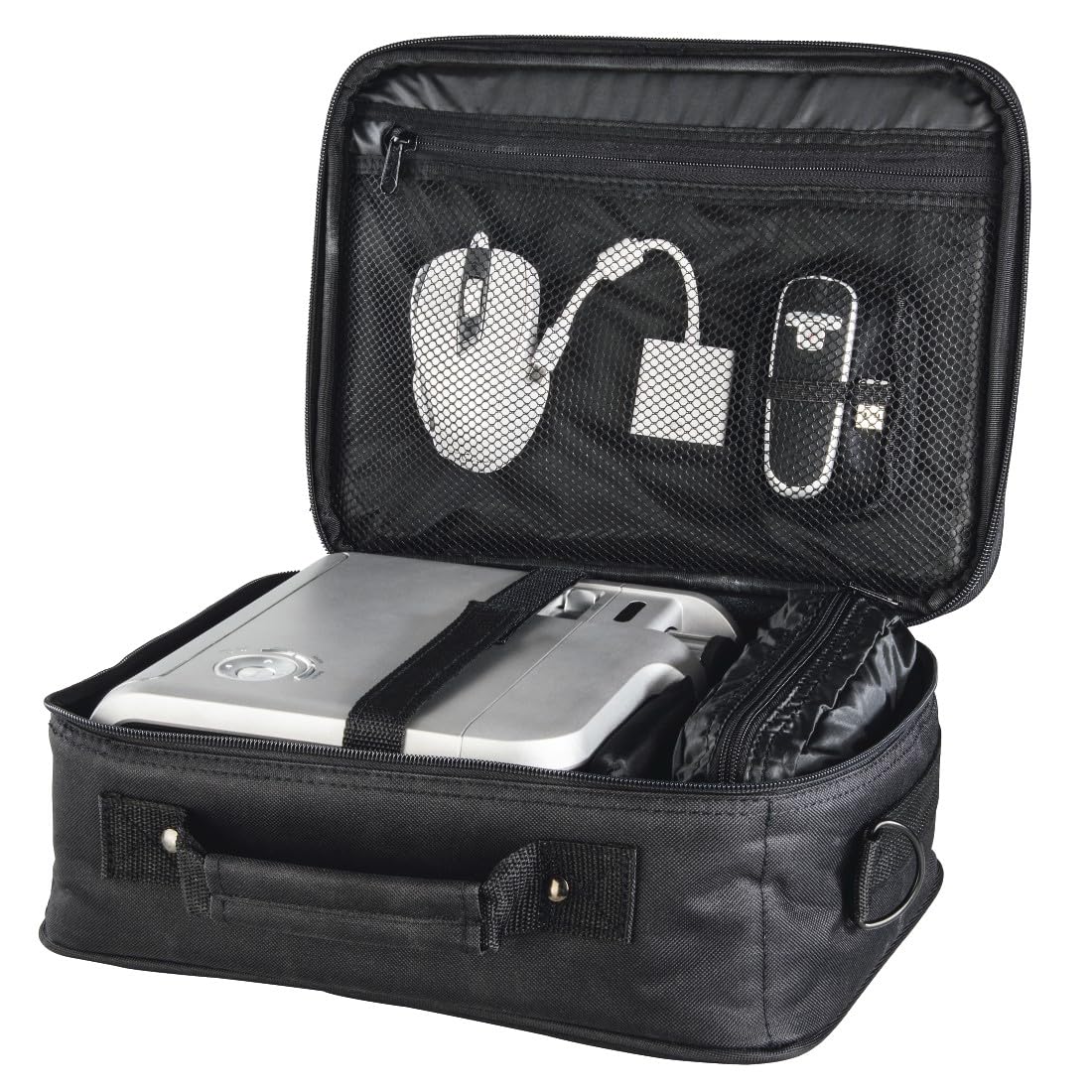 Hama Sacoche de Rangement Sportsline (Sacoche de projecteur, Ordinateur et disques durs, Taille L, 27 x 39 x 15 cm, rembourré, pour Acer, BenQ, Epson, LG, Optoma BeamerL) Noir