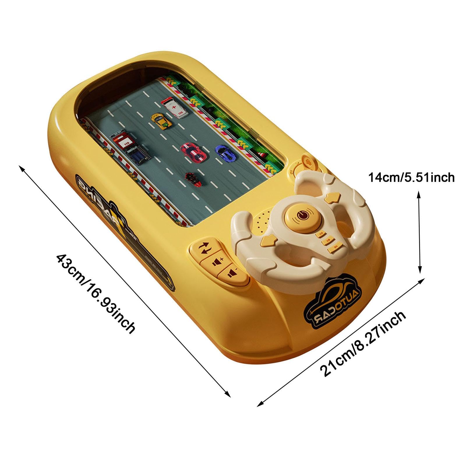 Volante Giocattolo, Giocattolo di Guida per Bambini, Volante Musicale, Simulazioni di Avventure di Guida, Giocattolo Educativo con Pulsanti Pe, giallo, Taglia unica