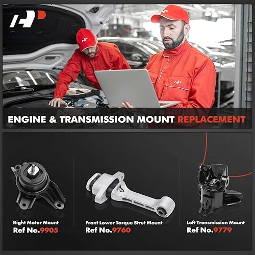 Miniatura 2 de A-Premium Juego de montaje de motor y transmisión de 3 piezas compatible con Kia Sportage 2011-2013 y Hyundai Tucson 2010-2013, 2.0L 2.4L