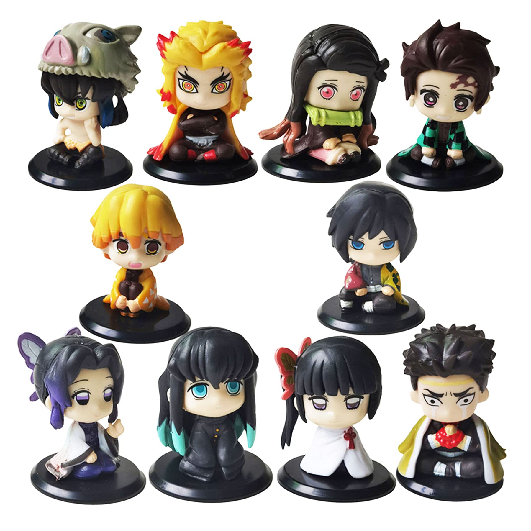 Buy Demon Slayer Action Figures Set of 10 Pieces Tanjiro Nezuko