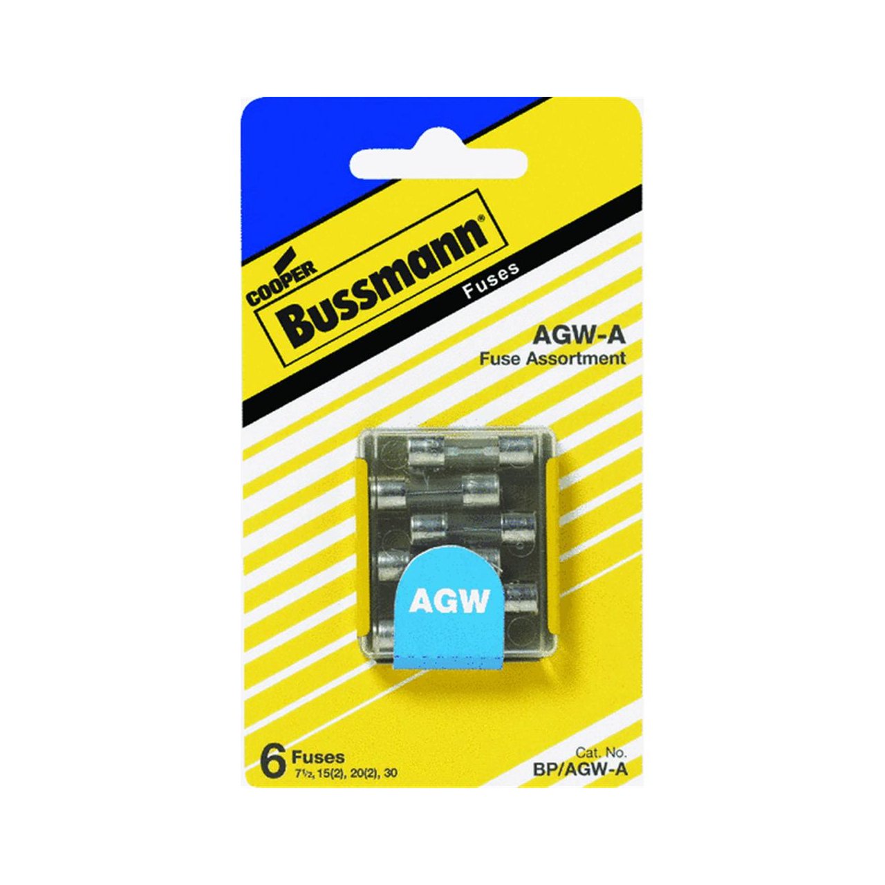 Bussmann BP/AGW-A8-RP Agw-5, Agw-7-1/2, Agw-15, Agw-20, Agw-30 Fuse, 8 Pack