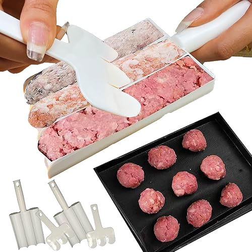2 piezas de triple albóndigas molde de albóndigas de cocina, 3 albóndigas a la vez control rápido y eficiente del tamaño de albóndigas disponible en Yaxa Peru