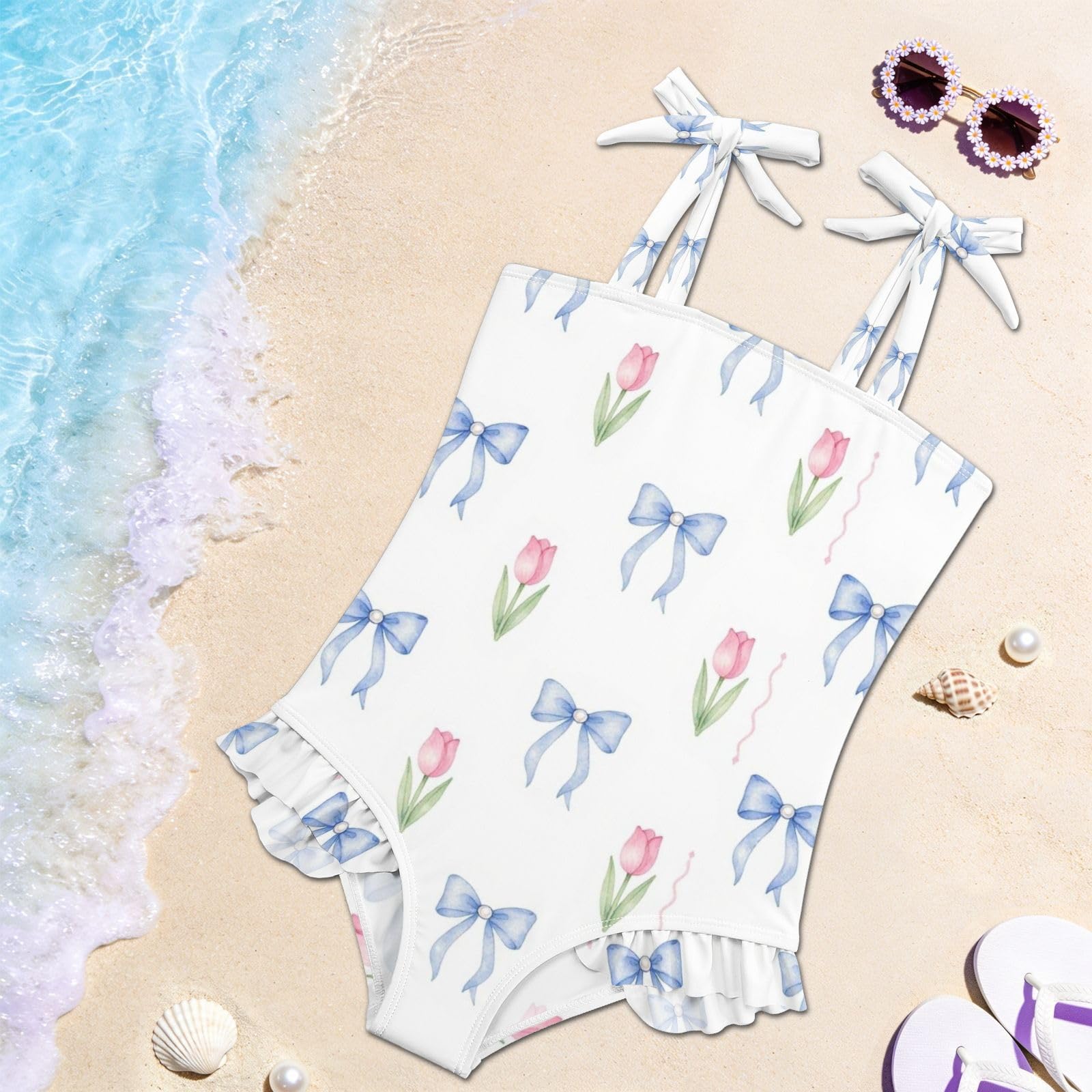 FRODOTGV Costume da bagno intero per ragazze, ad asciugatura rapida, costume da bagno estivo da spiaggia per neonata