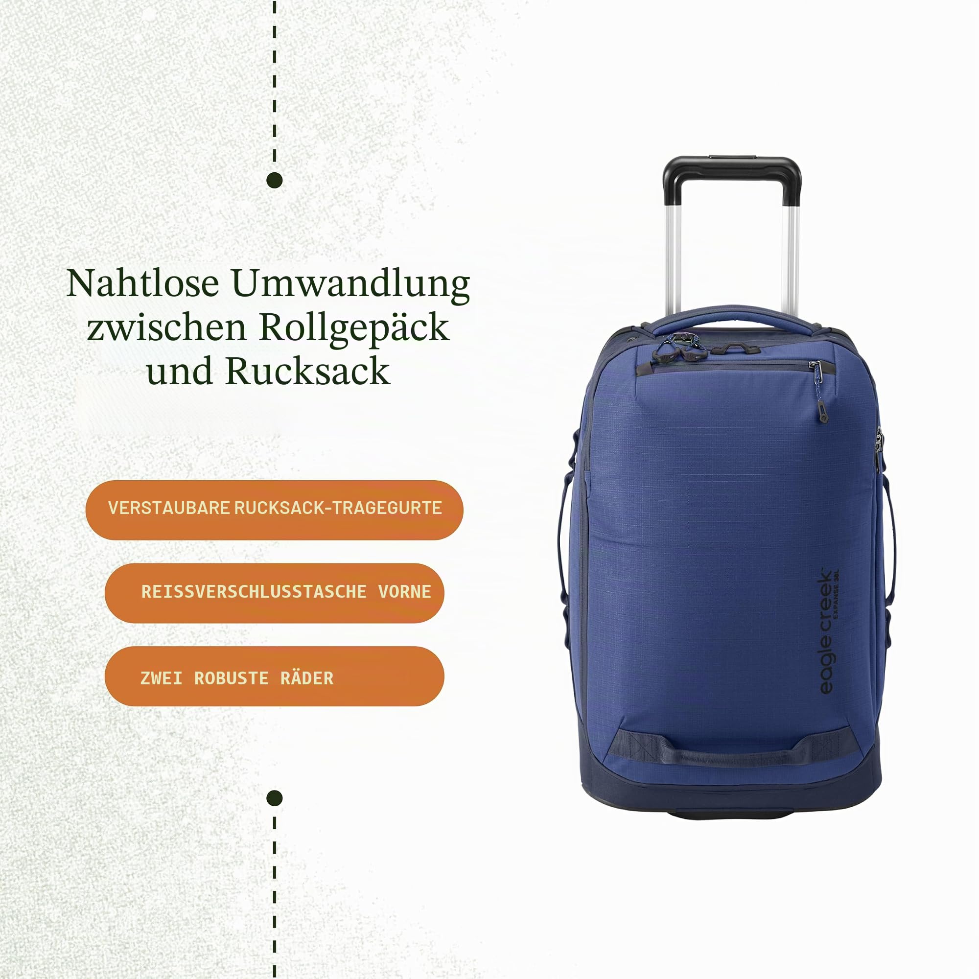 Eagle Creek Expanse Convertible Intl Carry On Rollkoffer | Koffer | 20.5 x 55 x 34.5 cm | 38L | Pilot Blue (423)