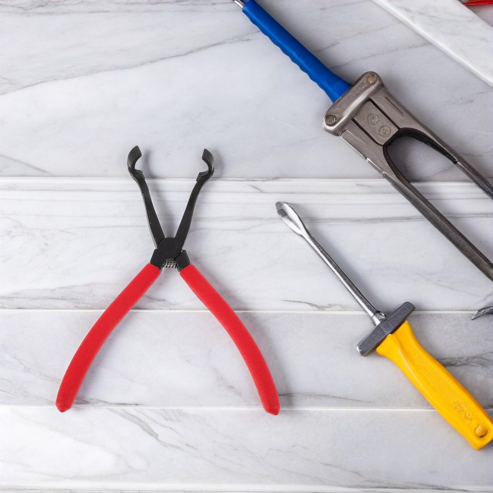 Set 2 Pinze per Molle Freno a Tamburo in Acciaio al Carbonio Impugnatura Antiscivolo – Utensile per Riparazione e Regolazione Morsetto Freno – Strumento per Officine e
