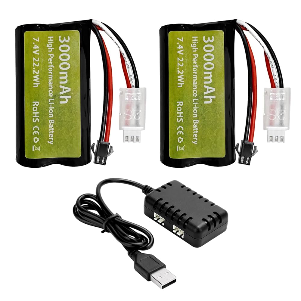 ZYGY 7.4V 1500mAh Li-Akku Für RC-Boote - Mit USB-Ladekabel, Für H105 H103 Modelle