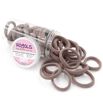 HOYOLS Hair Ties for Thick Heavy Hair, Seamless Ponytail Holders 100 pcs