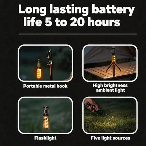 Miniatura 5 de Linterna y linterna de campamento repelente 3 en 1 con calefacción de doble zona, 6 almohadillas de repuesto de 48 horas, base magnética, carga