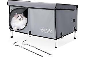 Outdoor Cat House, 24 x 19 x 18 Inch Outdoor Cat House Elevated for Winter