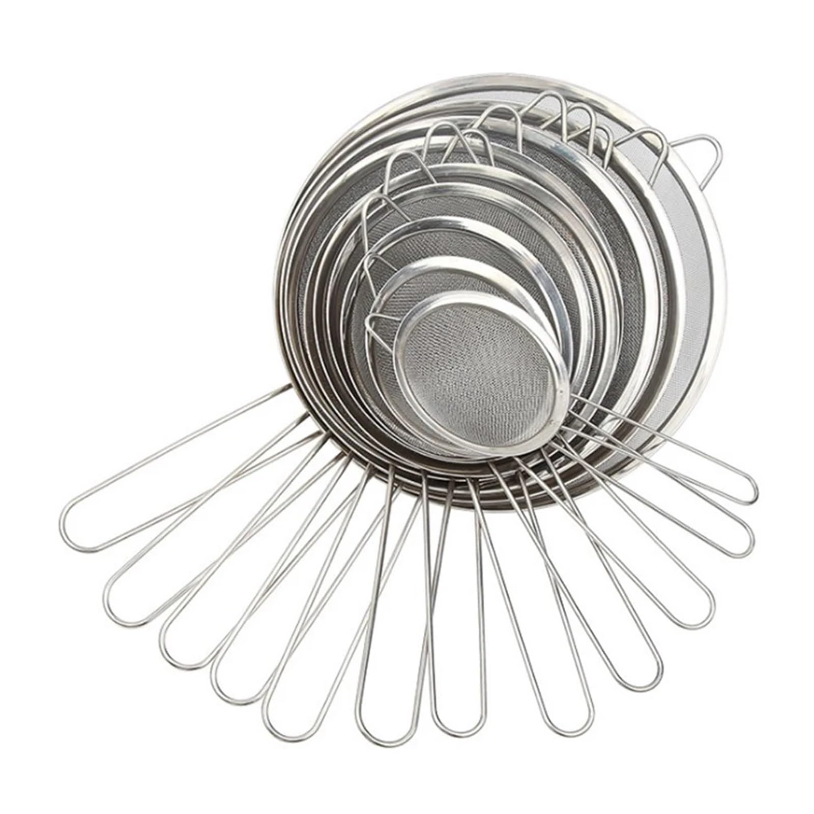 Sieb feinmaschig 1 stück Edelstahl Filter Küche Filter Feine Mesh Löffel Gebratene Lebensmittel Gebraten Fried Öl Sieb Ablauf Kochen Werkzeuge Sieb(22cm)