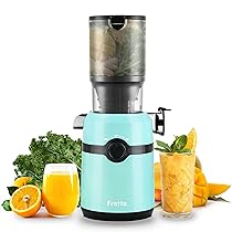 Fretta Estrattore frutta e verdura, apertura 108MM e capacità di 1L estrattore di succo, 200W centrifuga Lenta, 99% nutrienti preservati, senza BPA, facile da smontare e pulire