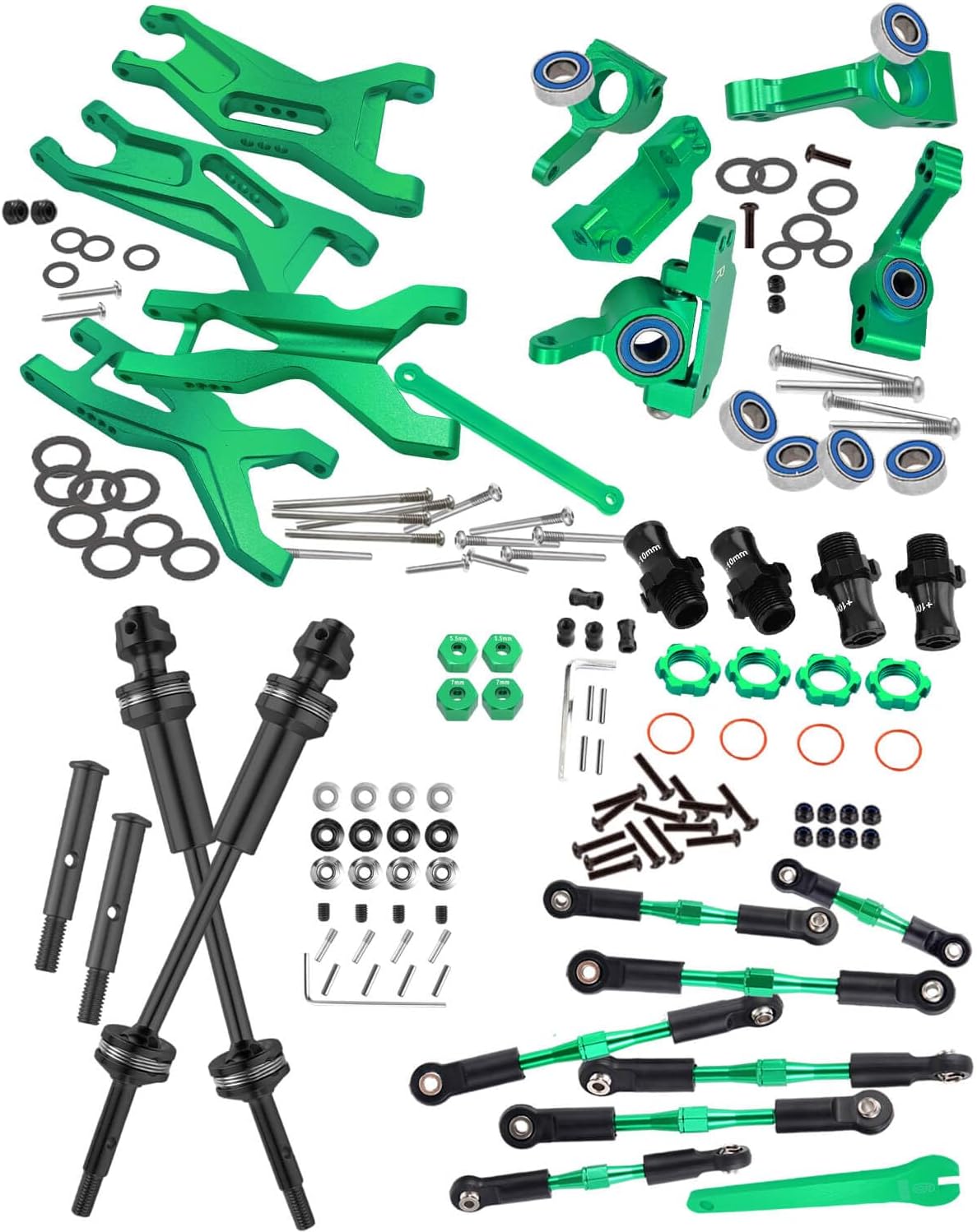 Pieza de actualizaciones para 1/10 Slash 2WD, ejes CVD del eje de transmisión, brazo de suspensión delantero trasero de aleación, bloque de rueda,