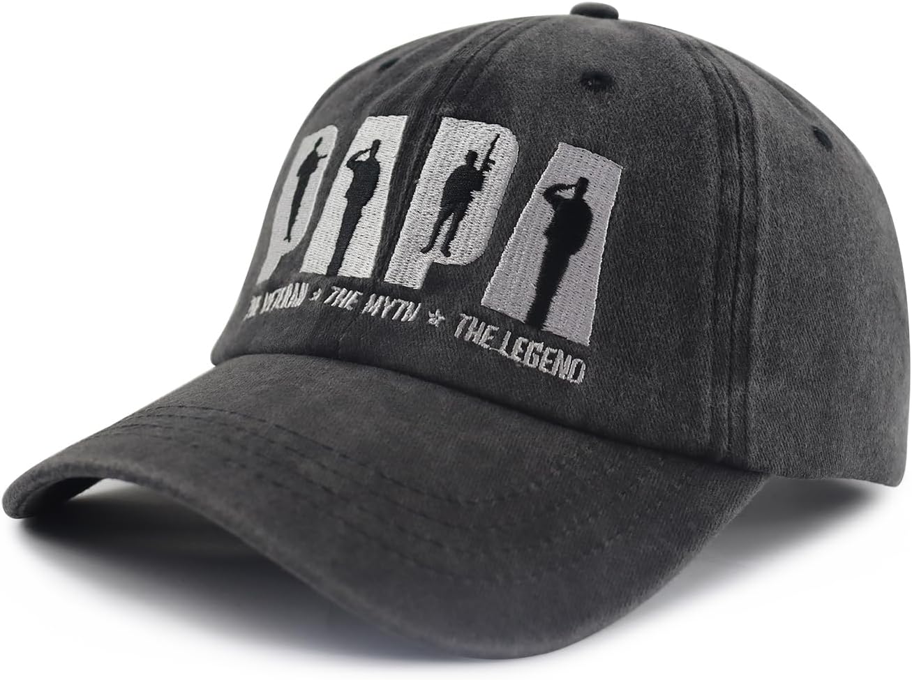 Papa Veteran The Myth The Legend Hat for Men Dad Grandpa, Funny Adjustable Cotton Embroiered Baseball Cap - Image 2
