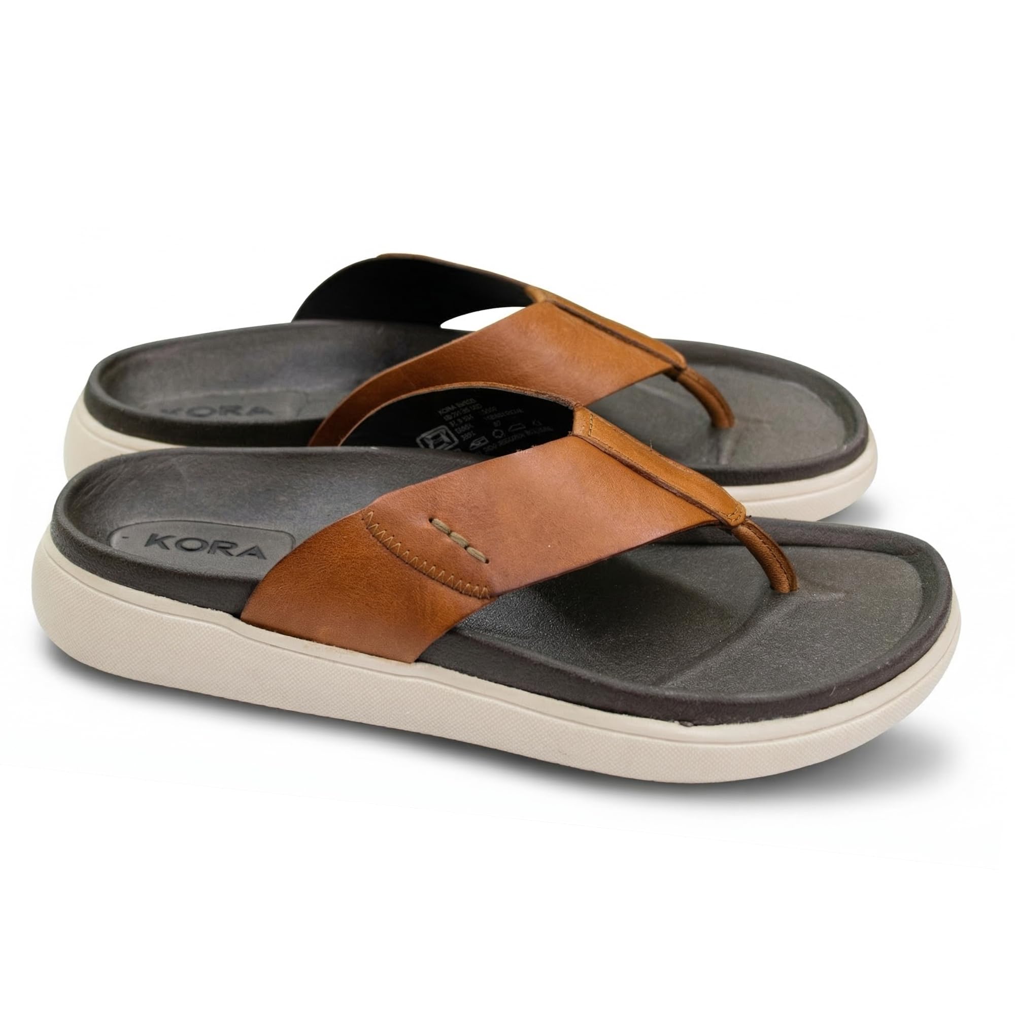 KORA Mens Leather Sandals with Cushioned Footbed - KS-LS-13-image-3