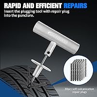 Vista 4 de Kit de reparación de neumáticos BETOOLL, juego de 44 piezas de kit de reparación de neumáticos plano de emergencia universal resistente profesional