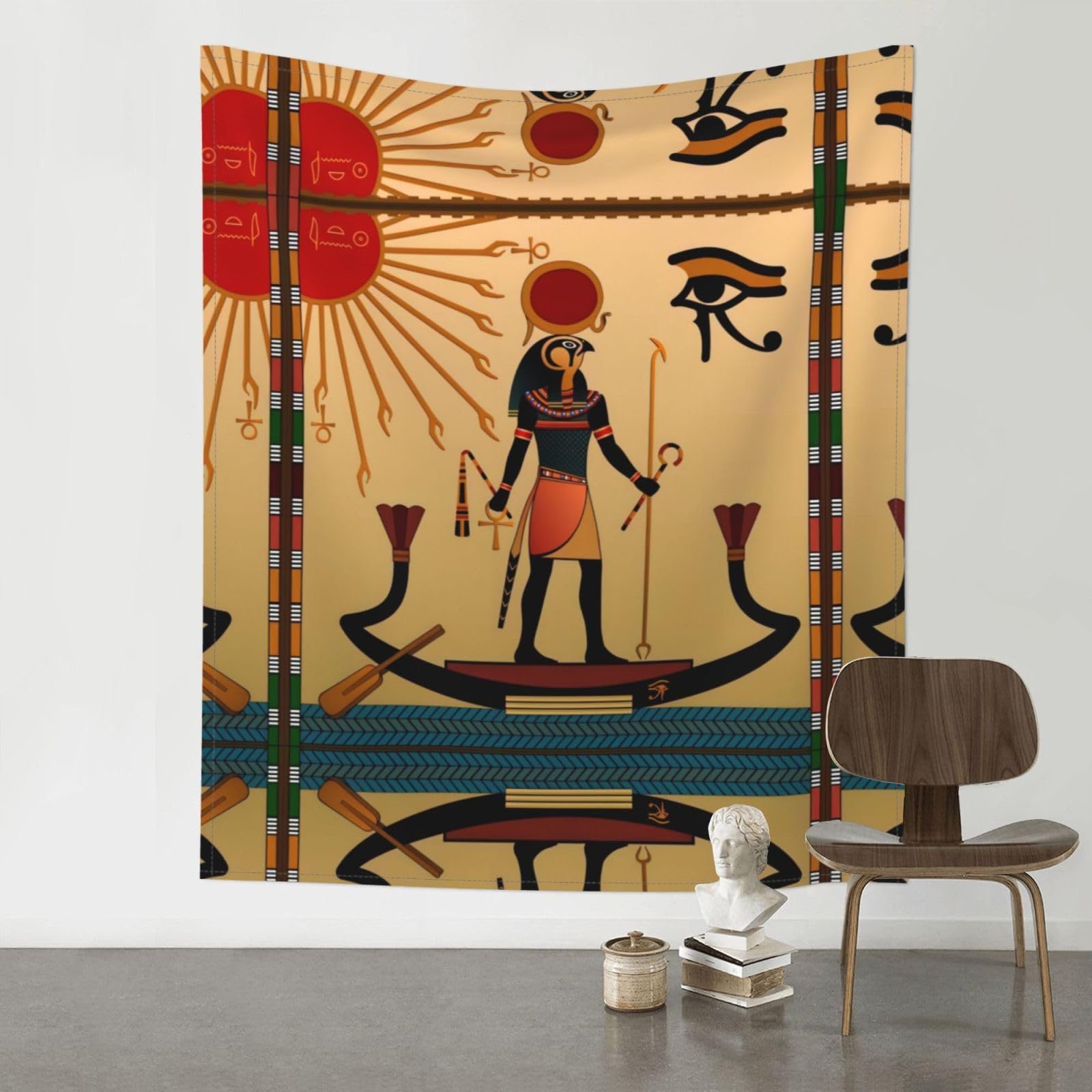 YYHHAOFA Sun Old Egyptian Timeless Grace Prints 60x51in Wall Tapestry – Durable Polyester Throw for Dorm, Beach, & Home Decor