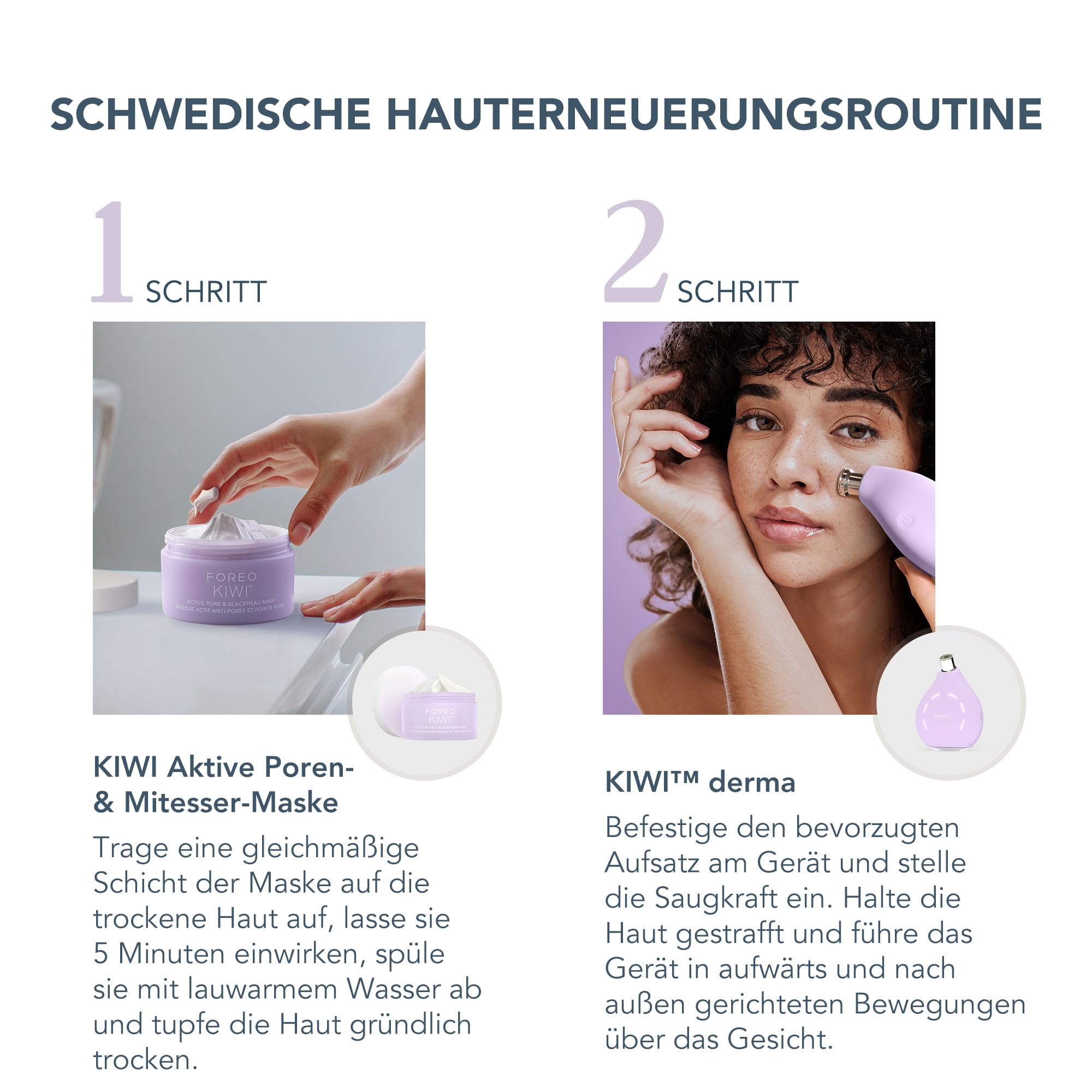 FOREO Smooth & Resurface KIWI derma Mikrodermabrasionsgerät - Mitesserentferner fürs Gesicht + KIWI™ Active Pore & Blackhead Maske, 100 g - Mitesserentferner - Tschüss-Poren-Strips-Porensauger