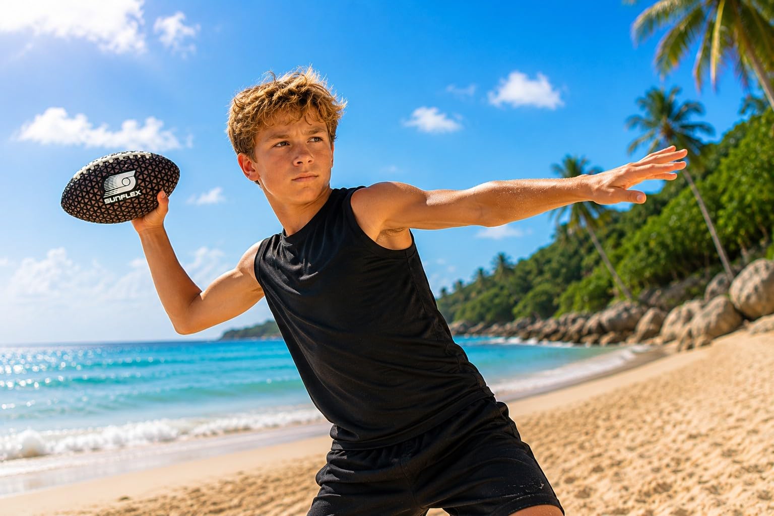 Sunflex® American Football NeoGrip & Sets | Neopren Bälle mit maximalen Grip | rutschfeste Silikon-Oberfläche | wasserfest & UV-beständig | Indoor & Outdoor | Strand Pool Freizeit